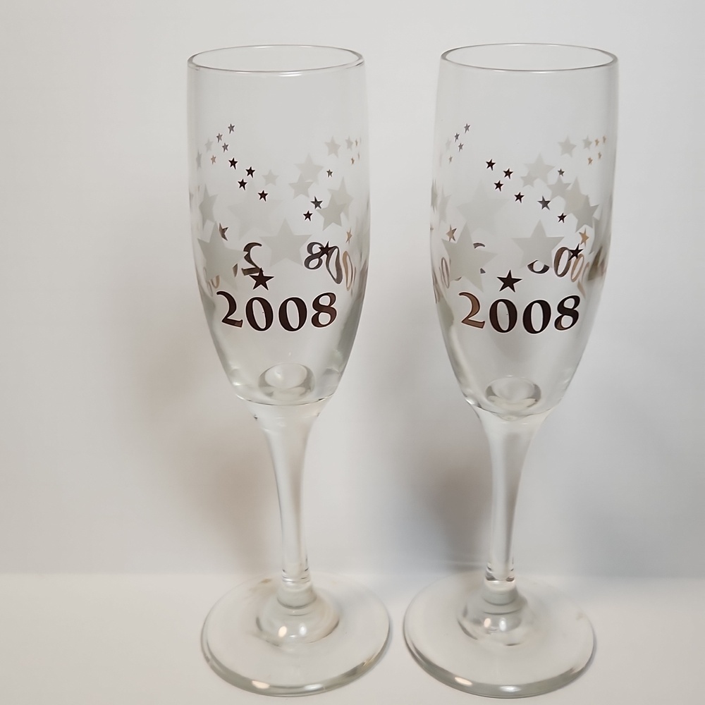 Elegant Starry 2008 Champagne Flutes